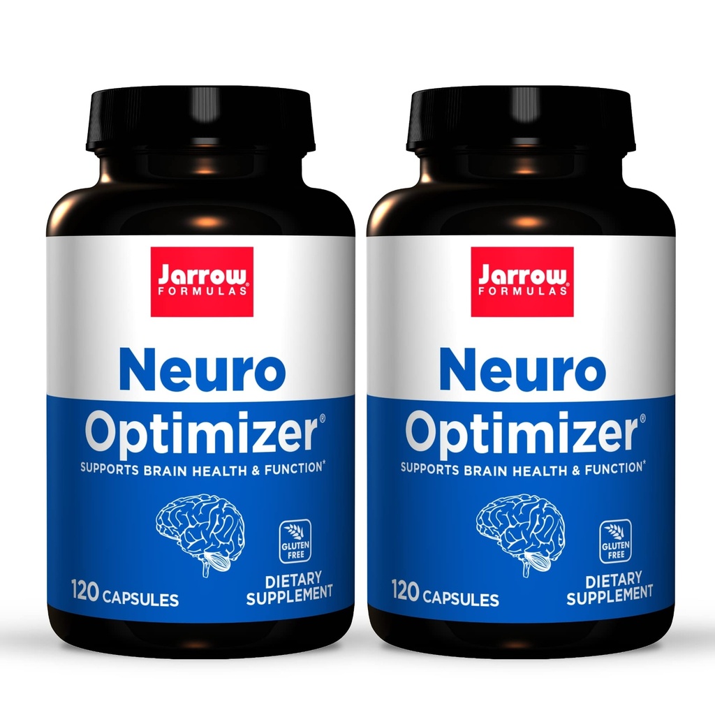 Jarrow Formulas Neuro Optimizer - 120 Kapseln, Paket von 2 - Gehirngesundheit & Antioxidans Unterstützung - Inklusive 7 Neuronährstoffe - Glutenfrei - 60 Gesamt Servierungen