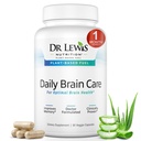 Gehirn-Ergänzungen für Gedächtnis und Fokus – Dr. Lewis Daily Brain Care Capsules mit Aloe Vera – Plant-Based Nootropic und Energie-Ergänzung für Gehirn Fog, Mental Clarity und Immununterstützung – 90 Kapseln
