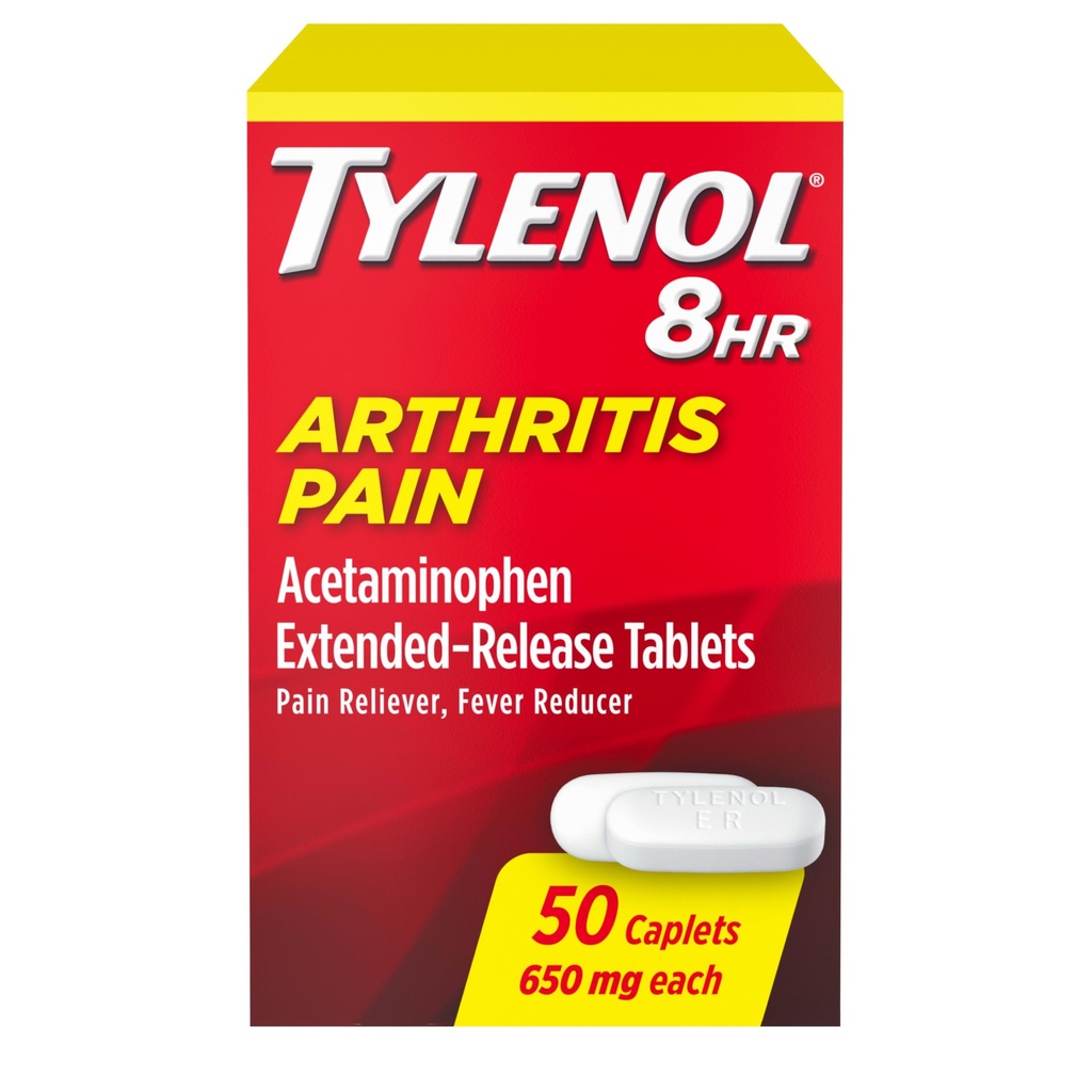 Tylenol 8 Hour Arthritis Schmerzlinderung Extended-Release Tabletten, 650 mg Acetaminophen, Joint Pain Reliever & Fever Reducer Medicine, Oral Pain Reliever for Arthritis & Joint Pain, 50 Count