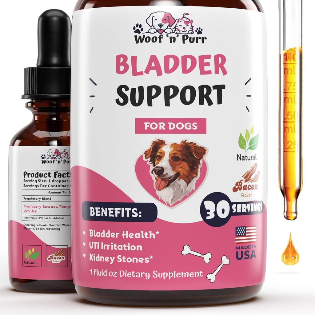 Bladder Control for Dogs | Dog Bladder Supplement - Unterstützt gesünder Nieren- & Urinary Tract - Hund UTI Behandlung - Hundeblase Kontrolle - Blase Unterstützung für Hunde - Hund UTI Supplement - 1oz
