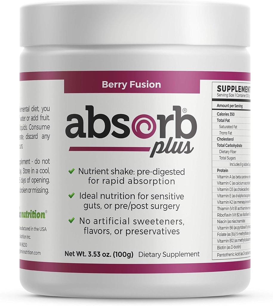 Isolate Protein - Diät-Ergänzung für verbesserte Gut Gesundheit, extra Nutritional Support, Non-GMO, Gluten-Free, Lactose-Free, Casein-Free (100 g, Berry Fusion)