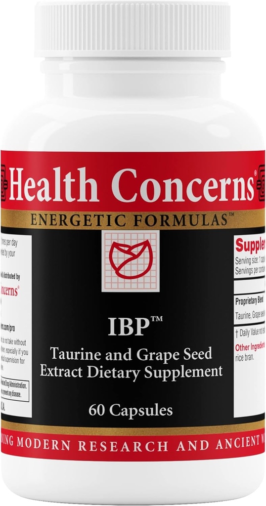 Health Concerns IBP – Herz-Gesundheits-Ergänzung mit Taurine & Grape Seed Extract – Blutdruck-Unterstützung – Antioxidante Herz-Kreislauf-Formel – Cholesterol Metabolismus – 60 Kapseln