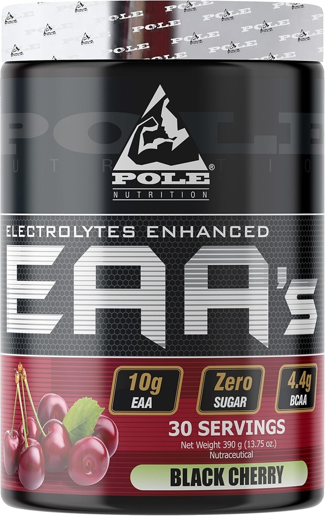 EAA Elektrolyte Enhanced | Zero Sugar, aromatisiert | 390 Gram 30 Servierungen (schwarze Kirsche)