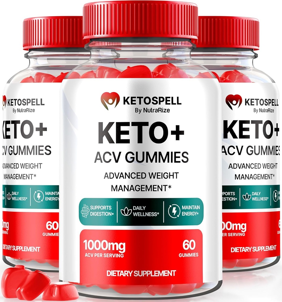 (3 Pack) Keto Spell ACV Gummis, KetoSpell Keto ACV Advanced Weight Loss Formula, All Natural Apple Cider Essig 1000MG, KetoSpell Keto + ACV Supplement, Gomitas Bewertungen (180 Gummies)