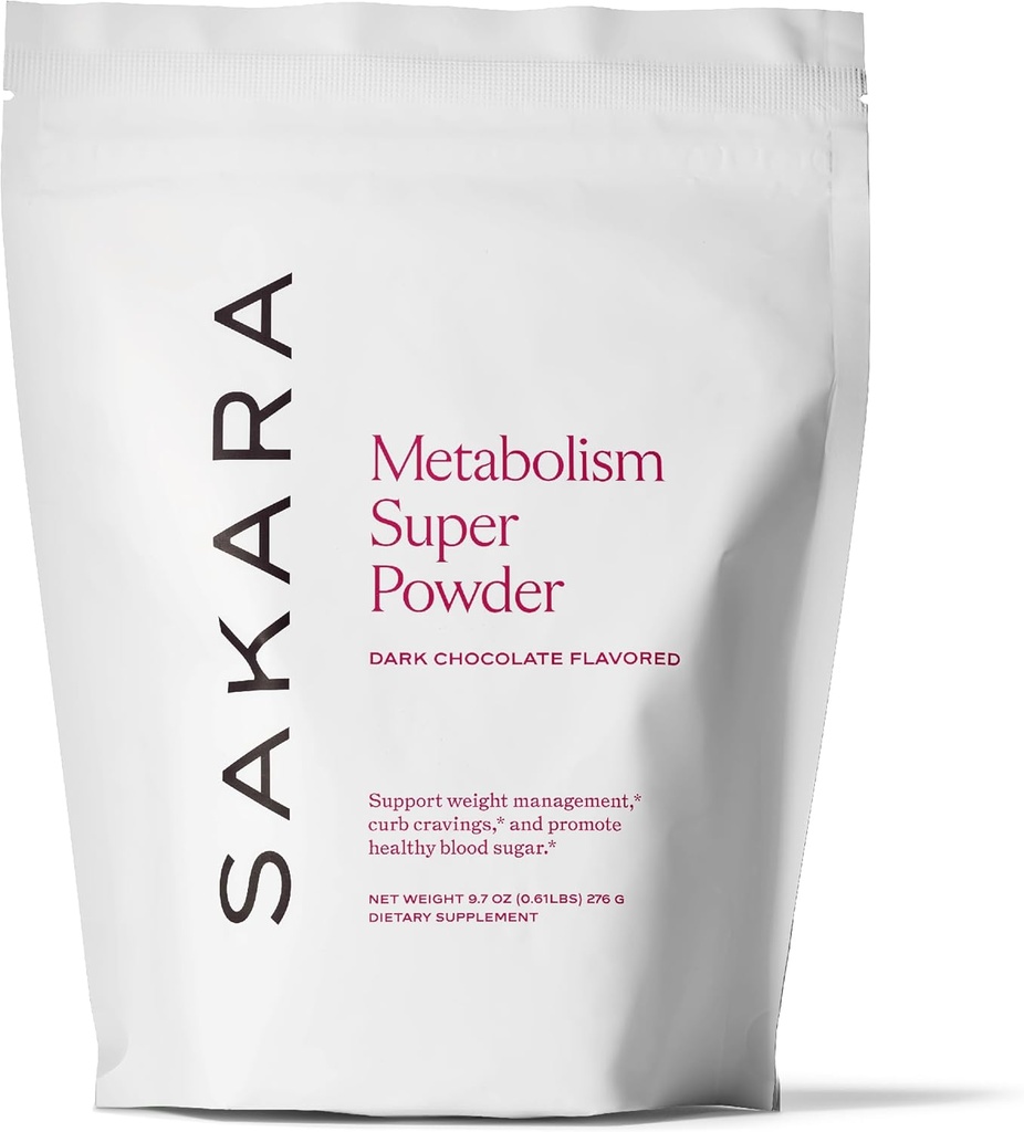 SAKARA Metabolism Super Powder – Natürliche Unterstützung für Appetitkontrolle, Gewichtsmanagement Unterstützung und Curbed Cravings – Vegan, Non-GMO, Schokoladengeschmack – 24 Servierungen