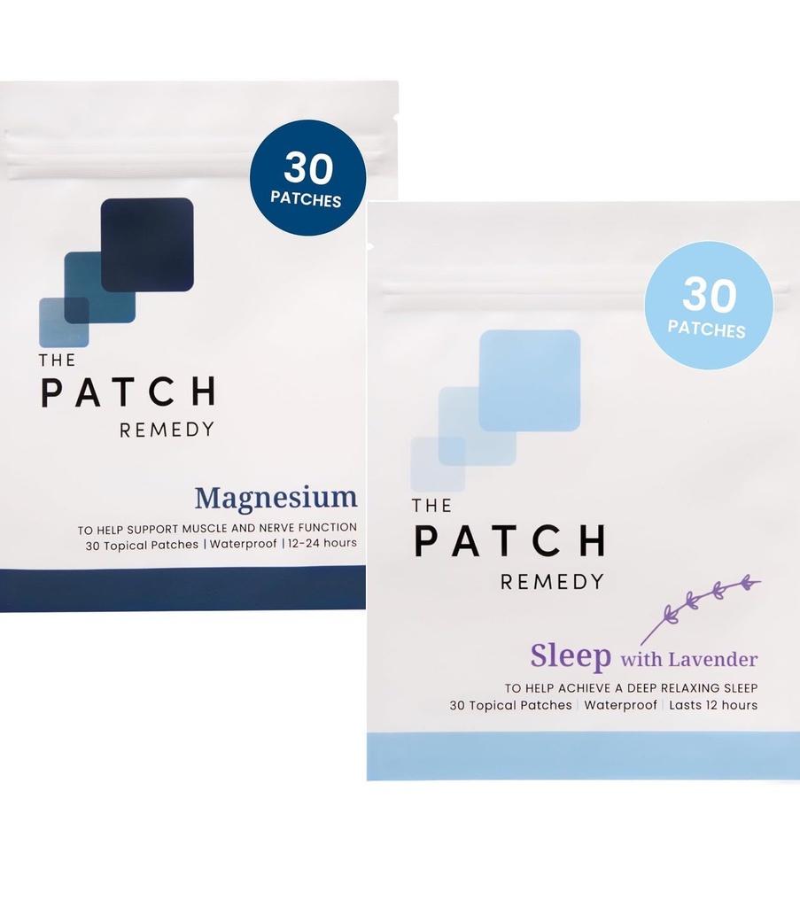 The Patch Remedy Sleep & Recovery Bundle - (60 Patches) Essential Evening Relaxation & Muskel Recovery Kit mit Sleep Lavender Patch & Magnesium Glycinate Patch