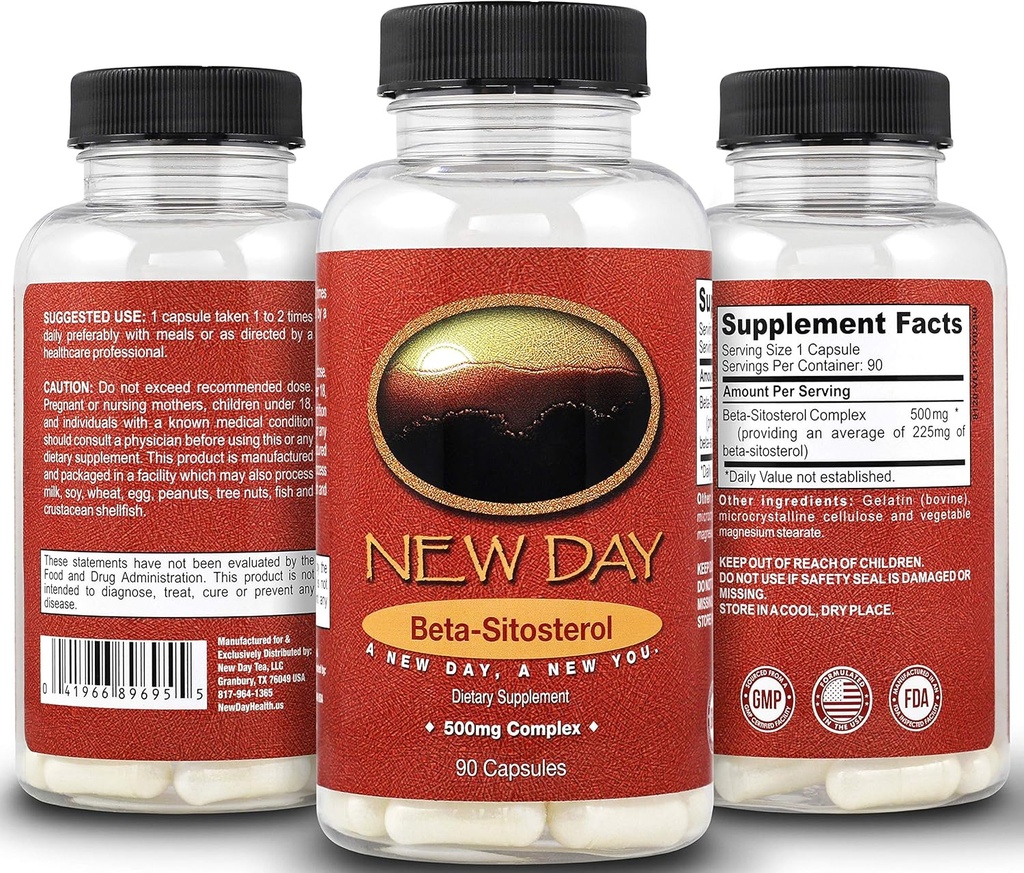New Day Health | Pure Beta Sitosterol Natürliche Ergänzung - 90 Tabletten, 500mg Komplex | Natürlich unterstützt Urinary Tract Gesundheit