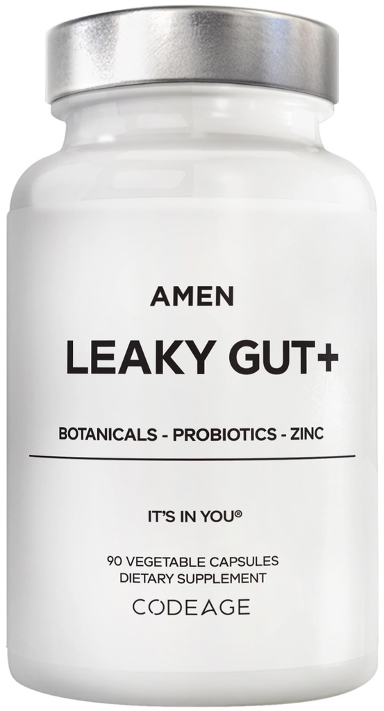Amen Leaky Gut Supplement - Erweiterte Formel mit Bioverfügbarem L Glutamin, Zink, Kurkuma, DGL Licorice Root - Marshmallow Root - Probiotics & Fermented Prebiotics - Vegan, Non-GMO - 90 Kapseln