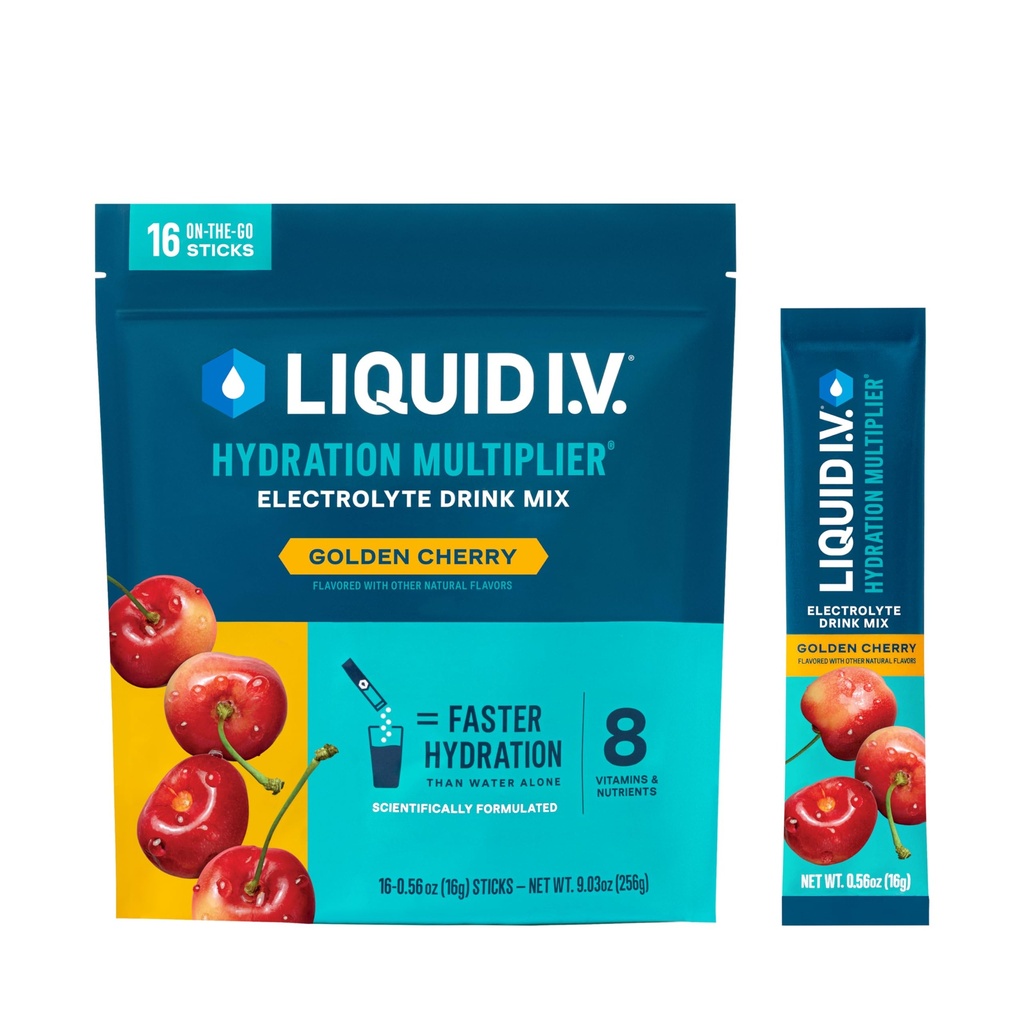 Liquid I.V.® Hydration Multiplikator - Golden Cherry | Elektrolytpulver-Getränkmischung | 1 Packung (16 Servierungen)