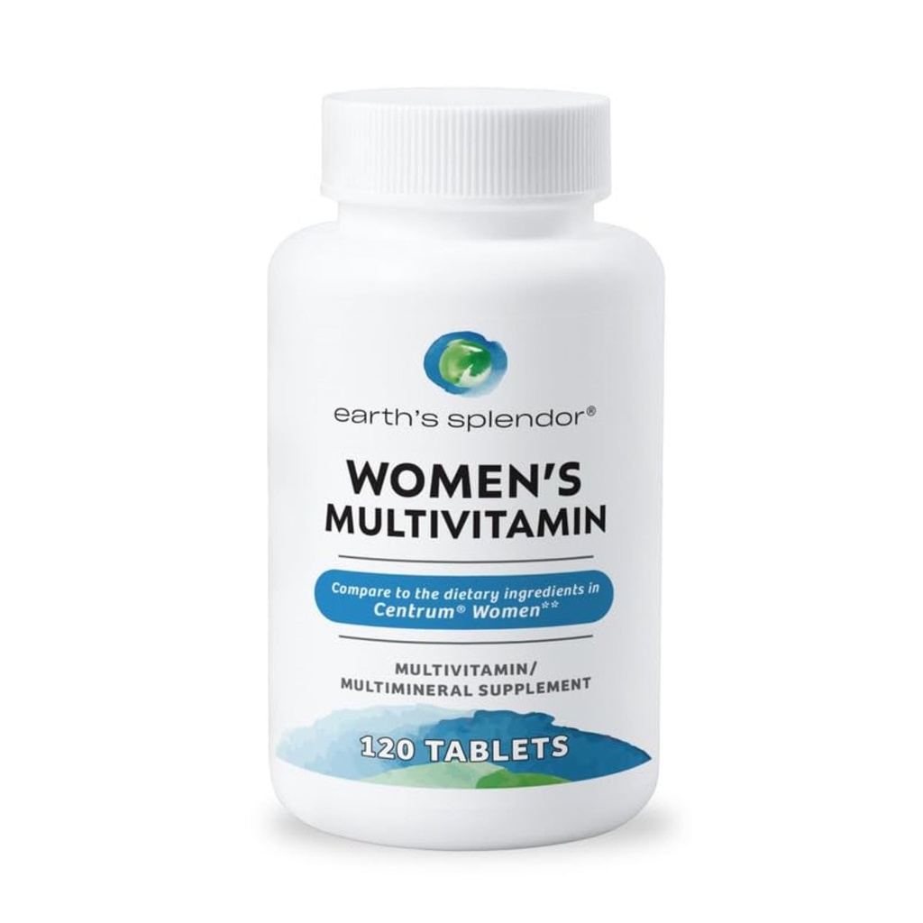 Earth's Splendor Women's Multivitamin, Overall Wellness Support, Multimineral Supplements, hilft Stoffwechsel, Vitamin B12, Vitamin A, C, D, E, K, B6, Biotin (120 Immununterstützung Tabletten)