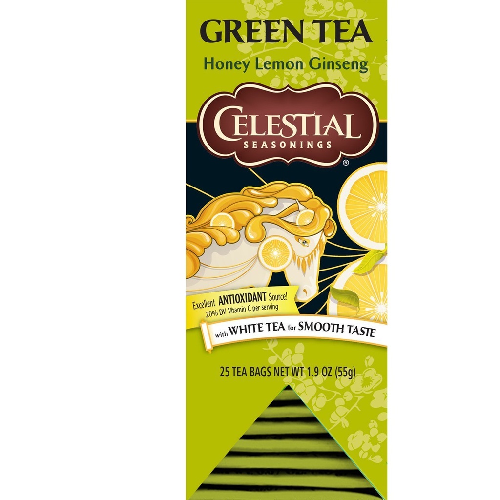 Celestial Gewürze Grüner Tee, Honig Zitrone Ginseng, 25 Count (Pack von 6)