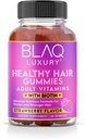 Blaq Luxus Biotin Gummis - Haarwachstum Vitamine mit 5000mcg Biotin pro Servieren | Vitamine B12, B6, Folsäure, Jod, Zink | Haarergänzungsmittel für Haarwachstum | für Frauen und Männer | 1 Monat Versorgung
