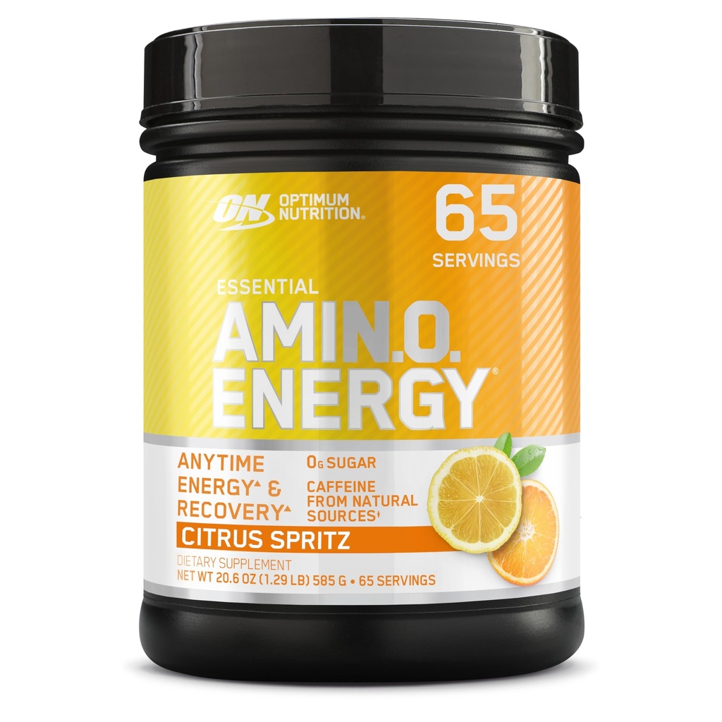 Optimum Nutrition New Flavor Amino Energy - Pre Workout mit grünem Tee, BCAA, Aminosäuren, Keto Friendly, Green Coffee Extract, Energy Powder - Citrus Spritz, 65 Portionen (Packaging May Vary)
