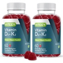 VITEEY Vitamin D3 K2 Gummie - 1000 IU Vitamin D3 und K2 100mcg - Knochen & Herz Gesundheit für Erwachsene und Jugendliche - Vegetarisch, Gelatin frei, GMO kostenlos - Tasty Chewable D3K2 Vitamine Erdbeeren Flavored Gummy