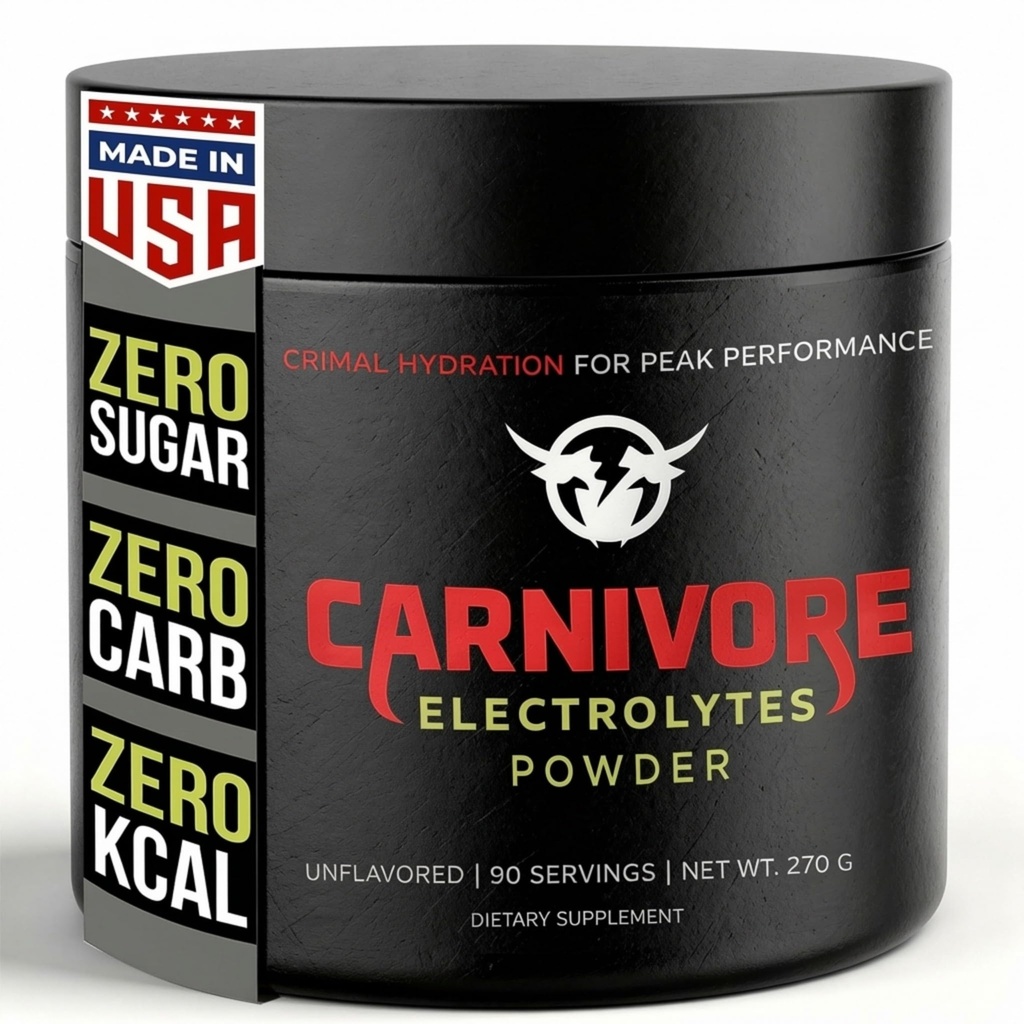 Premium Hydration Pulver für Carnivore-Diät - Balanced Electrolyte Support, Zero Carb, Keto Friendly - Ergänzung für optimale Energie und Erholung - 90 Servierungen (Unflavored)