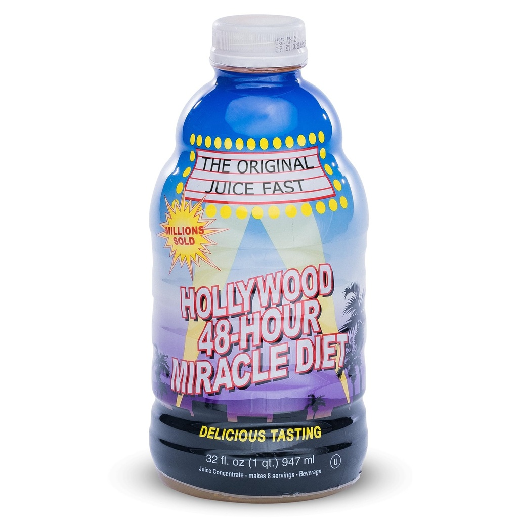 Hollywood-Diät - 48-Hour Miracle Fruit Juice Cleanse Diet 1-Pack, Detox Cleanse for Weight Loss & Rejuvenation, Food Replacement, Fast Acting Diät, Weight Loss Drink, 32 Fl. Oz.