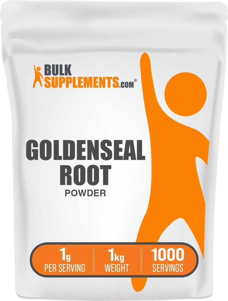 BulkSupplements.com Goldenseal Powder - Kräuterergänzung, aus Goldenseal Wurzel - Vegan & Glutenfrei, 1g pro Servierung, 1kg (2.2 lbs) (Pack von 1)