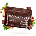 SGC Höchste Konzentration 100mg Koffein pro Gummy, 2 Gummi pro Packung, 6-Pack Mocca Schüsse Zuckerfreie Erdbeerpflanzen-basierte nootropic Instant Energy mit Ginkgo biloba, Theobromine.