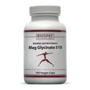 Biospec Nutritionals Mag Glycinate 510 – Magnesium Glycinate – Nahrungsergänzungsmittel für Stress, Herzgesundheit, Nerven, Muskeln, Energie und Stoffwechsel* - (100 Kapseln)