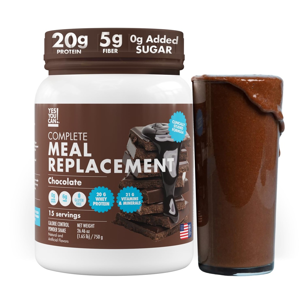 Ja, das kannst du! Meal Replacement Shake - 20G Protein, 5G Fiber, 21 Vitamine & Minerals, 0G Hinzugefügt Zucker - Meal Replacement Protein Powder - Komplette All-in-One Nutrition - 15 Portionen (Chocolate)