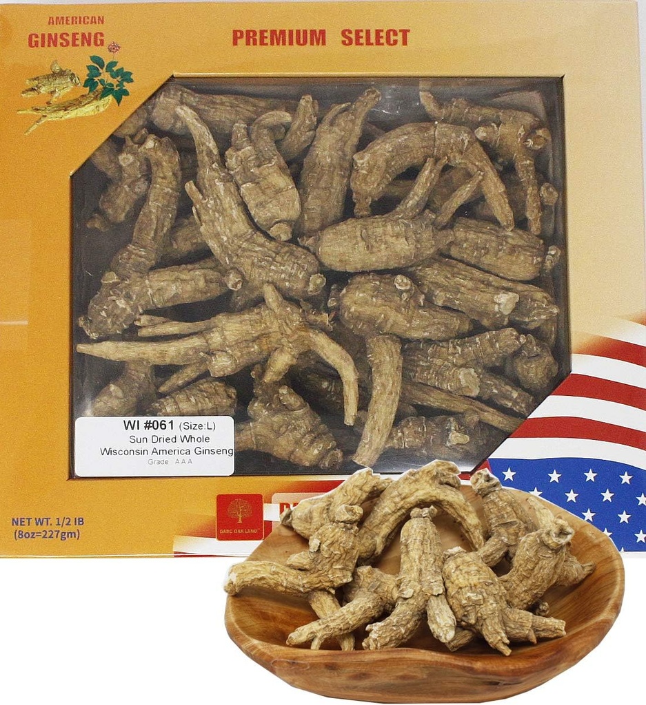 Handgewählte American Wisconsin Farmed Ginseng Root Medium 长уличиличи 长 Cultivated Wisconsin American Ginseng Large 8oz/Box