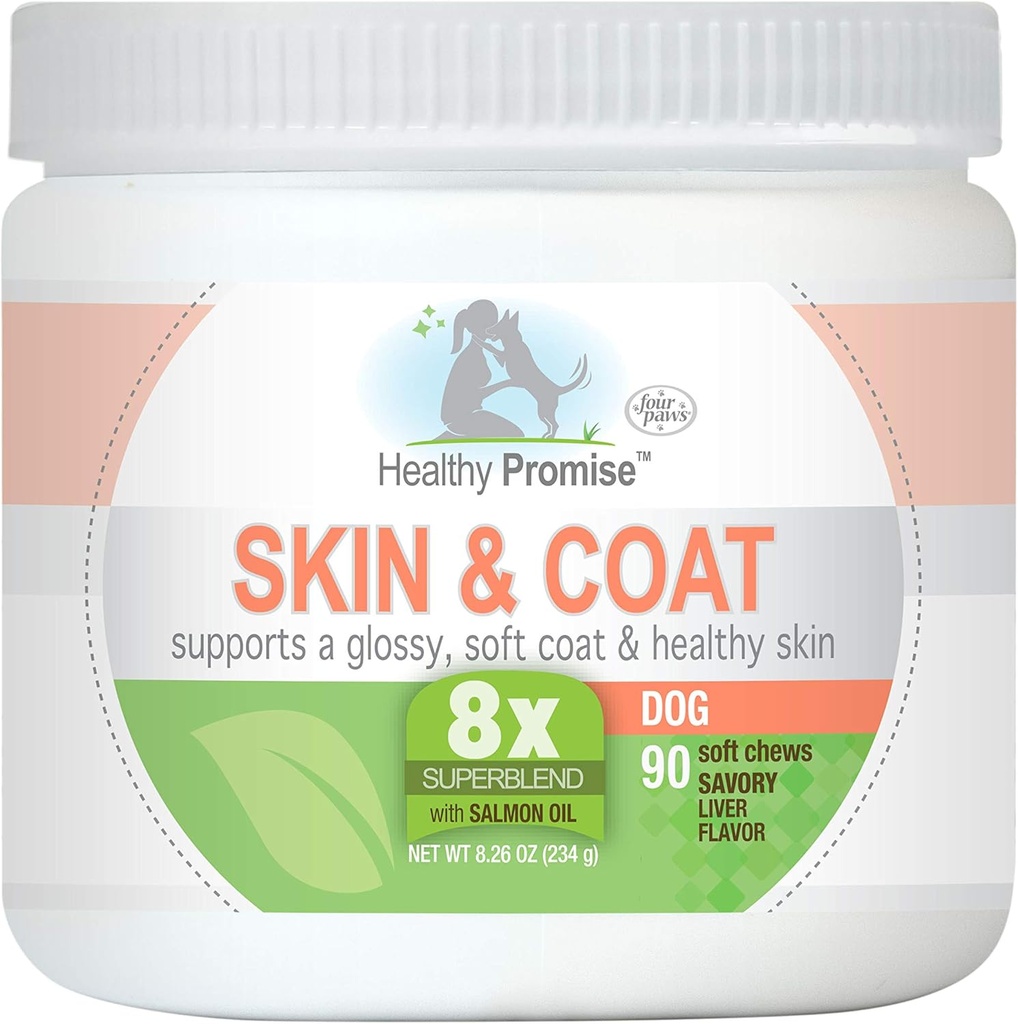 Vier Paws Gesunde Versprechen Hunde-Ergänzungen für Haut und Mantel Soft Chews 90 Count