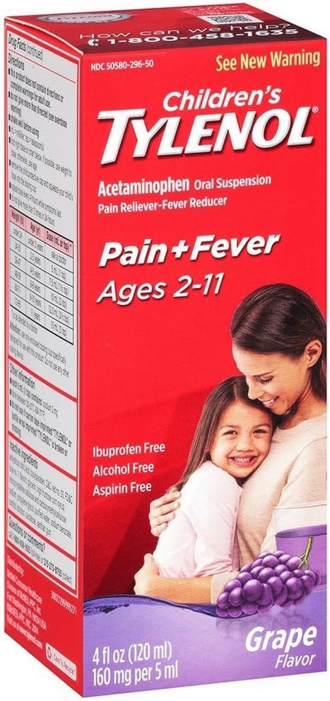 TYLENOL Kinder Mundfeder Grape Splash Flavor 4 oz (Pack von 4)