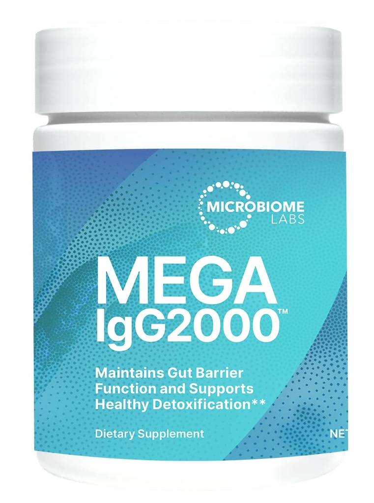 Microbiome Labs Mega IgG2000 Gut Health Powder for Women, Men & Kids 2+ - IgG Immunoglobulin Supplement für Verdauungshilfe - Dairy-Free Bovine Colostrum Supplement Alternative (2.1 Unzen)