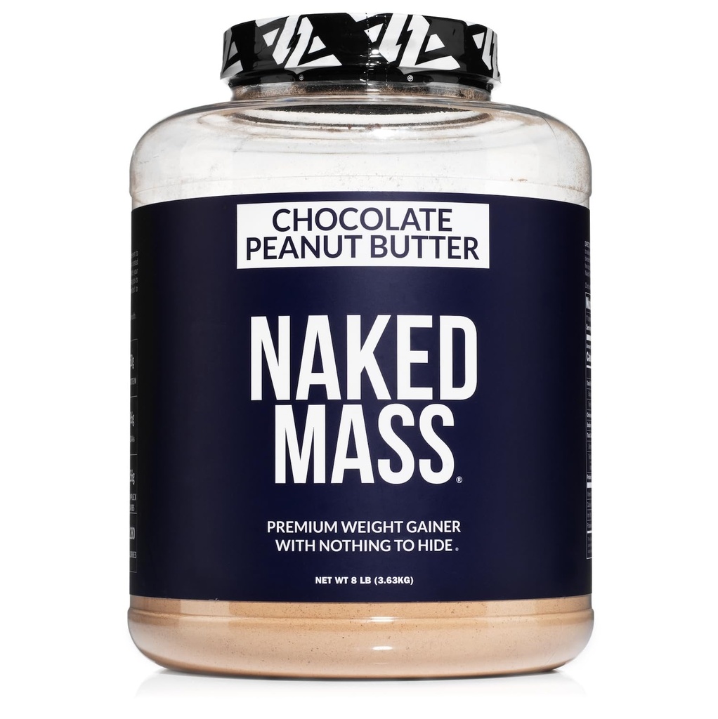 NAKED Chocolate Peanut Butter Maß - 1.280 Kalorien, 50G Protein, Nichts Künstliches. All Natural Weight Gainer Protein Powder - 8Lb Bulk, GMO Free, Glutenfrei & Soy Free