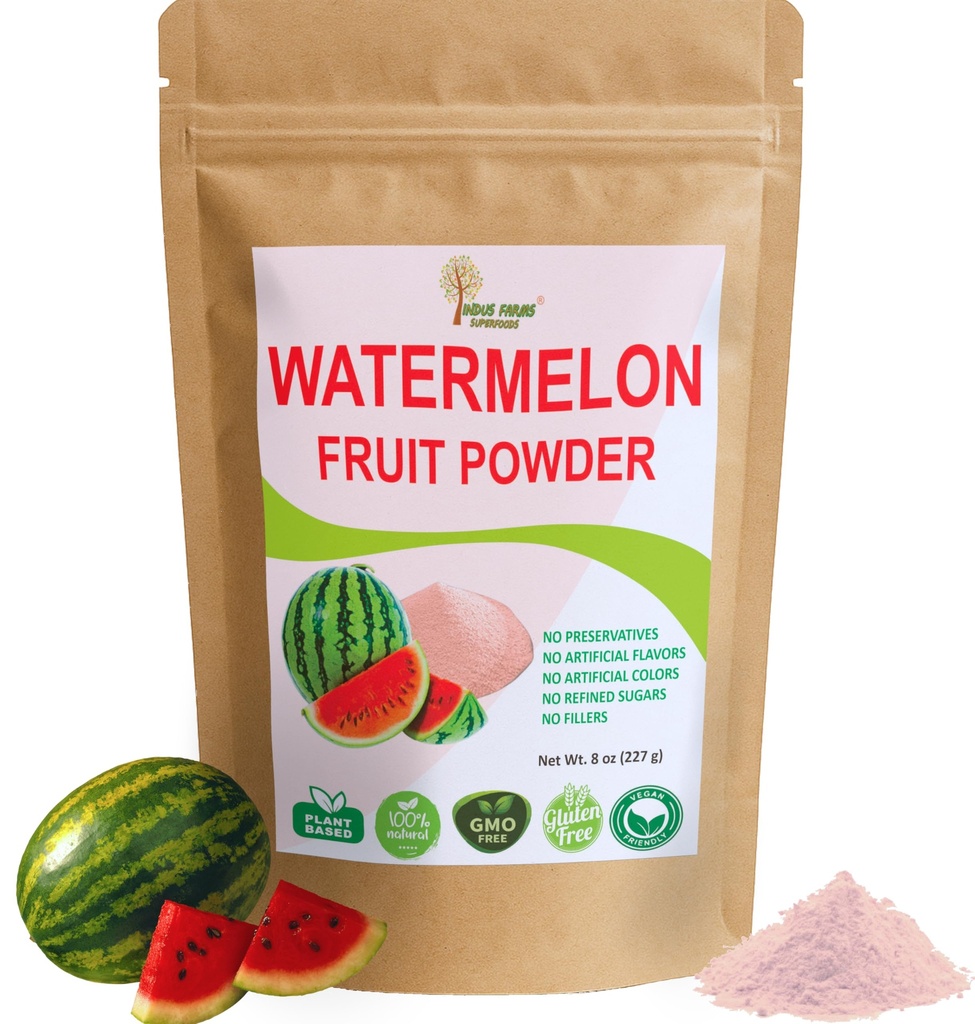 Indus Farms Superfoods All Natural Watermelon Fruit Powder, Instant Electrolytes, Pre-Workout & Post-Workout Supplement, Getränke Enhancer, Marinades, Sauces, Salads, Face Masks, GMO-Free, 8 Unze