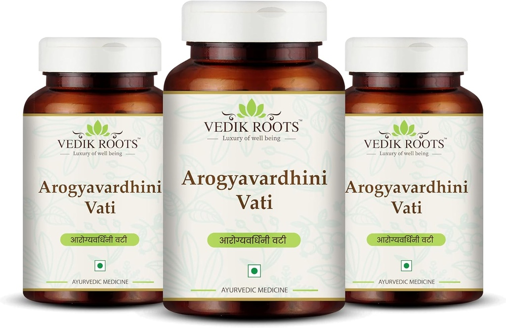 Arogyavardhini Vati Tablets - Natürliche Detox und Leber Gesundheit Unterstützung | für Spleen Erweiterung | Reduziert Bloating | für Nährstoffaufnahme Verbesserung | 120 Tabletten (360)