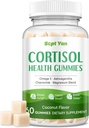Cortisol Ergänzungen für Frauen und Männer Gummie mit Phosphatidylserin, Magnesium, Ashwagandha, Vitamine, Cortisol Detox Calm Gummie für Schlafentspannung Entlastung, Sugar-Free,30 Tage Vegan Versorgung