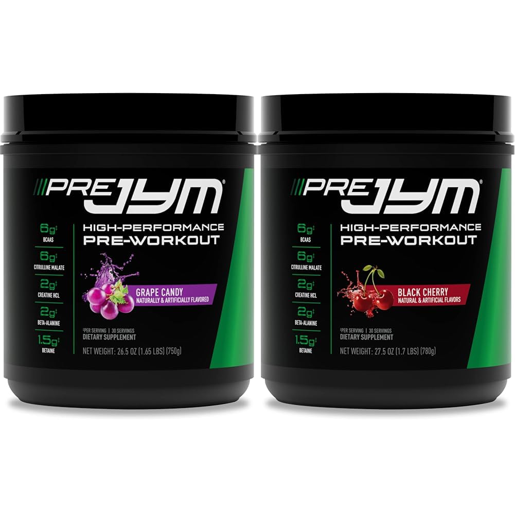 Pre JYM Grape Candy Pre Workout Pulver 30 Servierungen & Schwarz Cherry Flavor 30 Servierungen Bundle