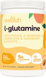 Wellah L-Glutamin Peach Mango (50 Servierungen) - 5g L-Glutamin Per Servieren, mit Stevia gesüßt