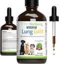 Pet Wellbeing Lung Gold für Hunde & Katzen - Vet-Formuliert - Lung & Respiratory Immununterstützung, Open Airways, Easy Breathing - Natürliche Kräuterergänzung 4 oz (18 ml)