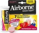 Vitamin C 1000mg (pro Servieren) - Airborne Very Berry Effervescent Tablets (10 Count in a Box), Glutenfreie Immununterstützungsergänzung, mit Vitaminen A C E, ZINC, Selen, Echinacea & Ginger
