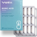 VWELL Borsäure Vaginal Suppositorien - Pfleget und Balancen Gesunde Vaginal pH & Microbiome zu verwalten Odor Itch Brennende Irritation Intimacy - Ärzte empfohlen (Eine Größe, 30, Graf)
