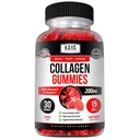 Kaya Naturals Collagen Gummis für Männer & Frauen Beilage | Nature Made Gummis - 1000mg hydrolysiertes Kollagen, Vitamin C, Selenium & Biotin, Erdbeeren Flavor - 30 Count