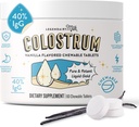Legendairy Milk Colostrum Supplement - Premium Bovine Colostrum für Menschen - 40% IgG Immunoglobulin für Immununterstützung & Gut Gesundheit - Energie & Muskel Erholung - Vanilla Chewable Tablets, 30 Portionen