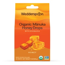 Wedderspoon Bio Manuka Honig Tropfen, Honig & Echinacea, 20 Count (Pack von 1) | Echte neuseeländische Honig | Perfekte Remedy für trockene Bedrohungen
