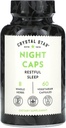 Crystal Star Night Caps Natural Sleep Aid Supplement (60 Kapseln) – Herbal Non-Habit Forming – Valerian Root, Kava & Passion Flower – Non-GMO