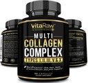 Collagen Pillen 1800 mg - Multi Collagen Supplements (Typen I, II, III, V & X) Gras Fed Non GMO Collagen Peptid Pillen für Haare, Haut und Gelenke - hydrolysiertes Kollagenproteinpulver