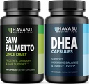 HAVASU NUTRITION DHEA 50mg Ergänzung (60 Servierungen) & Saw Palmetto Kapseln (100 Servierungen)
