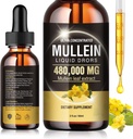 Mullein Tropfen für Lunge 480.000mg, 13 in 1 Vegan Mullein Blatt Extrakt 1600MG für Lung Detox & Cleanse, Atemschutz, Immununterstützung mit Marshmallow Root, Perilla und Orange Peel Non-GMO 2 Fl OZ