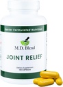 M.D. Joint Relief - Expert Formulated Supplement - Knie, HIPS, Knöchelbewegung & Mobilität - Daily Wellness Blend - Kollagen, hydrolysiert, Glucosamin, BioPerine, Turmeric - 240 Kapseln (Pack von 2)