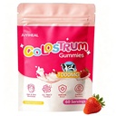 Colostrum Gummis, 1000 mg Gras Fed Colostrum Chews Colostrum Supplement für Gut Gesundheit, Haarwachstum, Schönheit und Immununterstützung, Erdbeeren Flavor 60 Servietten