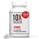 10X Gesundheit Zink-Ergänzungen - Enthält Zink 30mg für DNA & Protein-Synthese, Gesamt Wellness & Immun-Supplement - Highly Absorbable Vitamine (60 Kapseln)