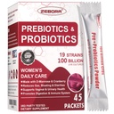 ZEBORA Probiotics-for-Women 100-Billion-CFUs mit Präbiotika, D-Mannose & Cranberry für Verdauungs-, Immun-, Feminine UT Health Support, Ultimate Probiotic Women's Care, Soy & Gluten Free, 45 Packets