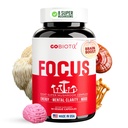 GOBIOTIX Focus Lions Mane Supplement - Pilz-Komplex - Nootropics Adaptogen Vitamine - Speicher, Klarheit, Energie, Immununterstützung, Cordyceps, Reishi, Chaga und Maitake - 90 Kapseln
