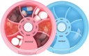 Pill Organizer Small Pill Case 7 Tage Portable Travel Pill Box Cute Daily Pill Container für Medizin Fish Oil Supplements Vitamin Case (Pink+Blue)